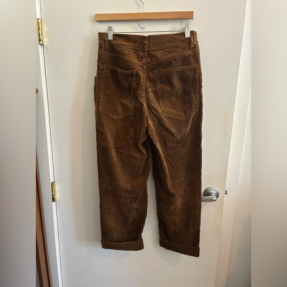 Zara Woman Brown Corduroy Trousers - Picture 4 of 5